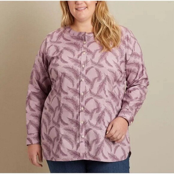 Duluth Trading Co Feathers Tunic Top Plus Size 2X Purple wrinkle fighter NWT - Picture 2 of 13